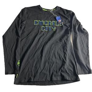 Seattle Sounders MLS FC Black Shadow Heavy Long Sleeve T-Shirt Size Small Soccer